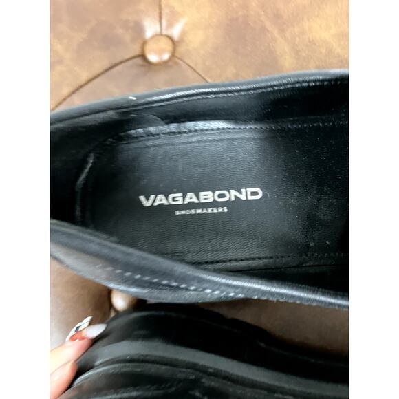 Vagabond Platform Chunky Black Leather Loafers - Picture 3 of 5